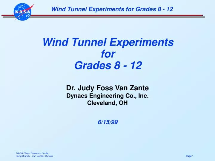 wind tunnel experiments for grades 8 12