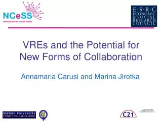 VREs and the Potential for New Forms of Collaboration