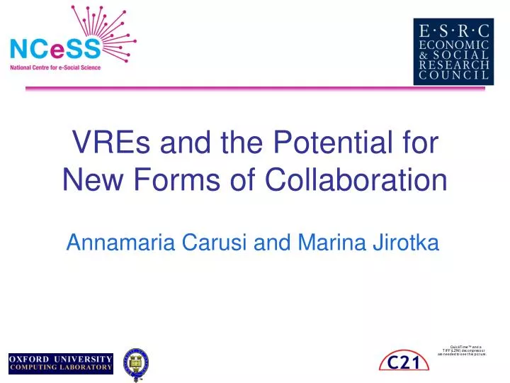 vres and the potential for new forms of collaboration