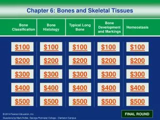 Chapter 6: Bones and Skeletal Tissues