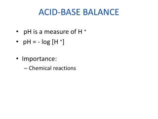 ACID-BASE BALANCE