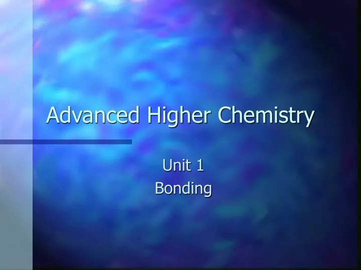 advanced higher chemistry