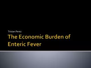 The Economic Burden of Enteric Fever