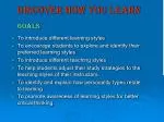 Discover how You Learn Goals - slide 1