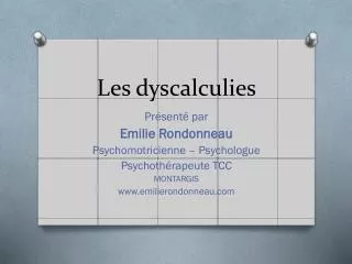 les dyscalculies