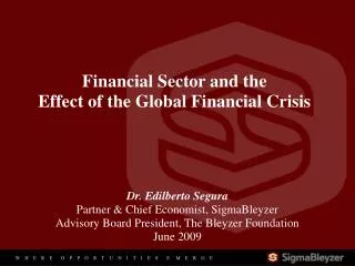 Financial Sector and the Effect of the Global Financial Crisis