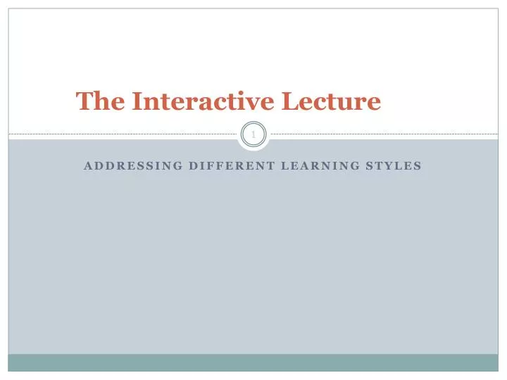 the interactive lecture