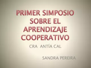 primer simposio sobre el aprendizaje cooperativo