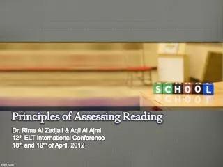 Principles of Assessing Reading