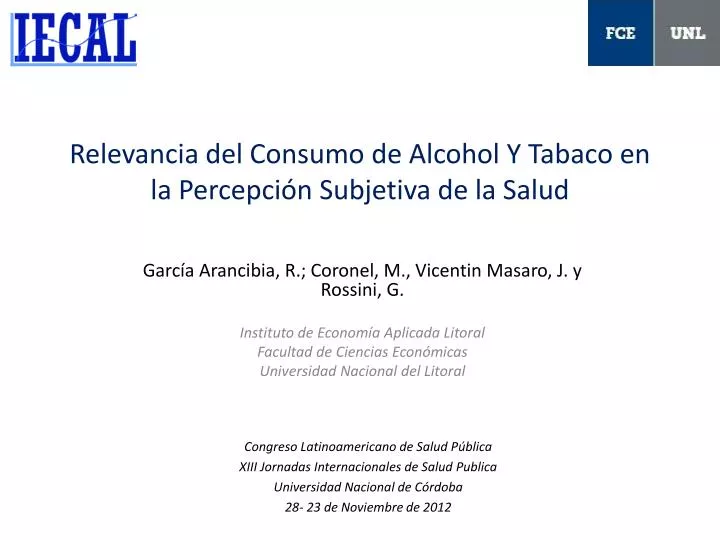 relevancia del consumo de alcohol y tabaco en la percepci n subjetiva de la salud