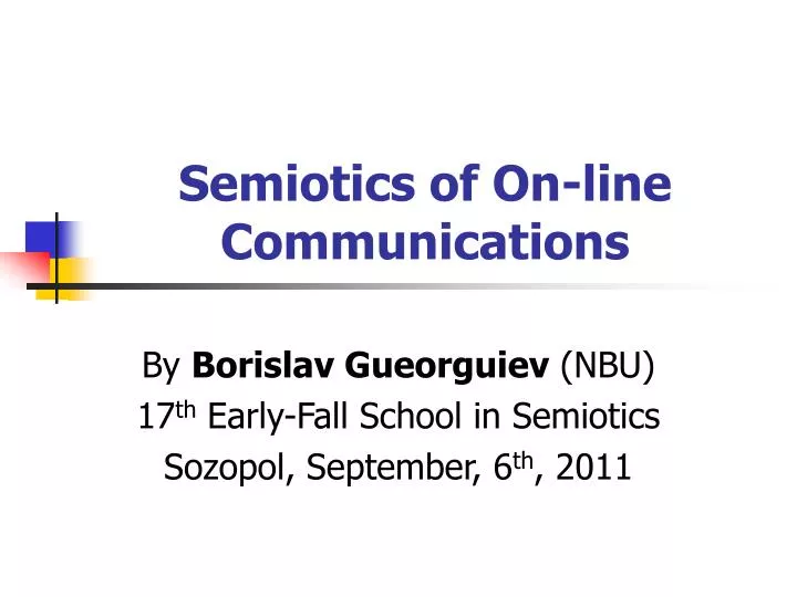 semiotics of on line communications