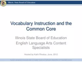 Vocabulary Instruction and the Common Core