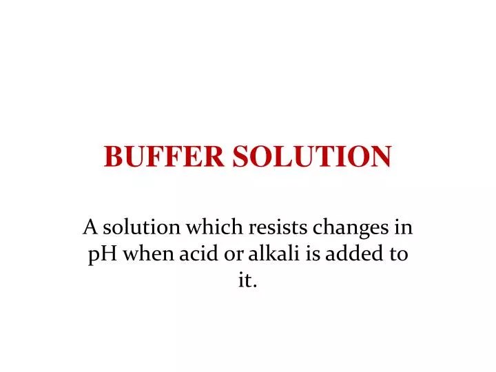 buffer solution