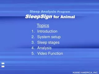 Sleep Analysis Program SleepSign for Animal