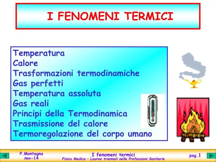 i fenomeni termici