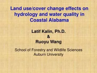 Land use/cover change effects on hydrology and water quality in Coastal Alabama