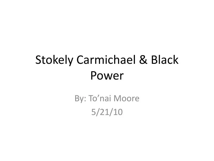 stokely carmichael black power