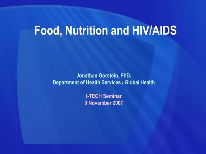 food nutrition and hiv aids