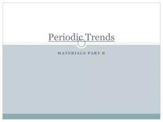 Periodic Trends