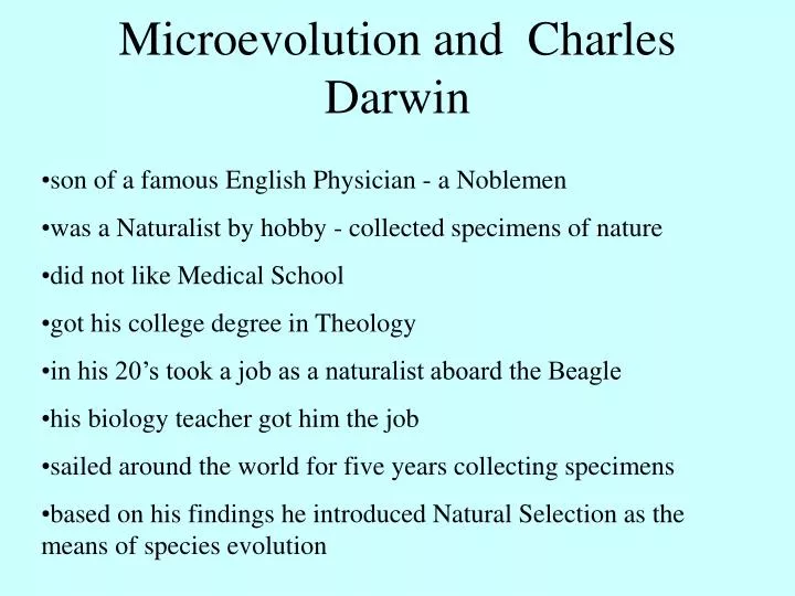 microevolution and charles darwin