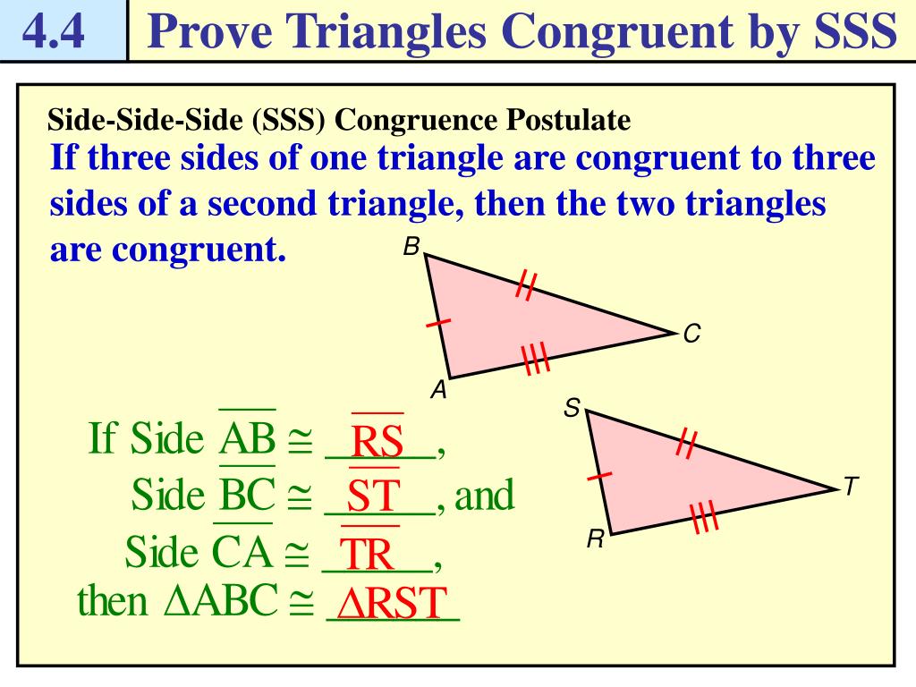 PPT - Proving Triangles Congruent by SSS Postulate PowerPoint ...