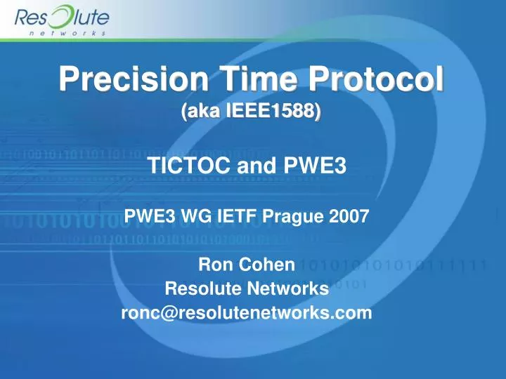 precision time protocol aka ieee1588