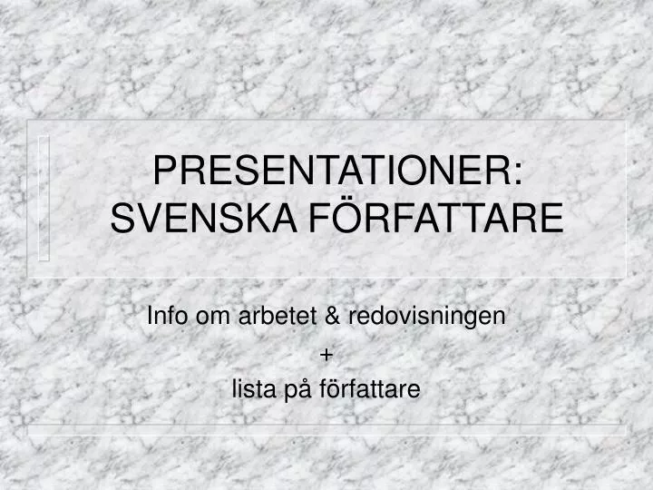 presentationer svenska f rfattare