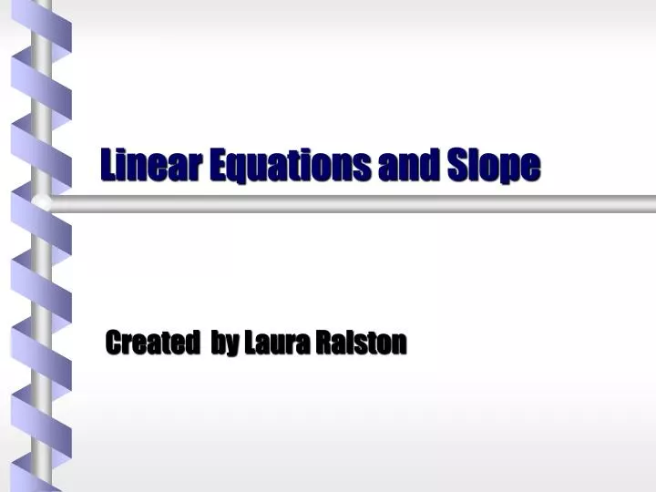 linear equations and slope