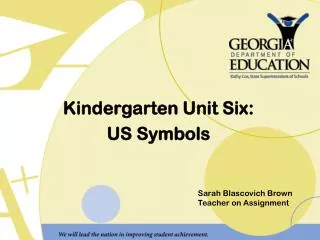 Kindergarten Unit Six: US Symbols