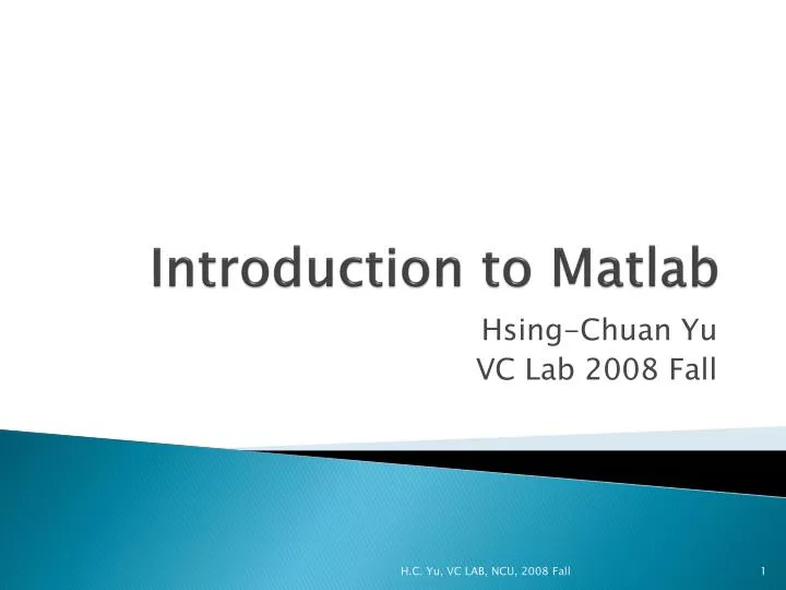 introduction to matlab