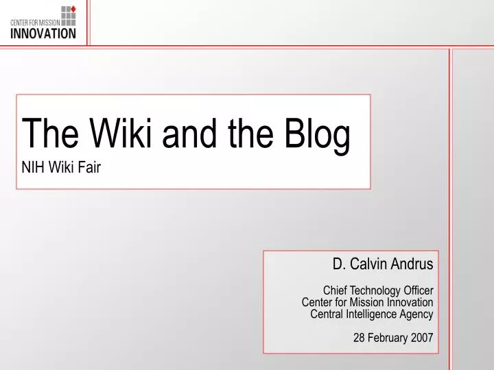 the wiki and the blog nih wiki fair