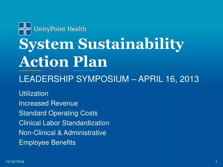 system sustainability action plan
