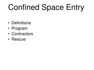 Confined Space Entry