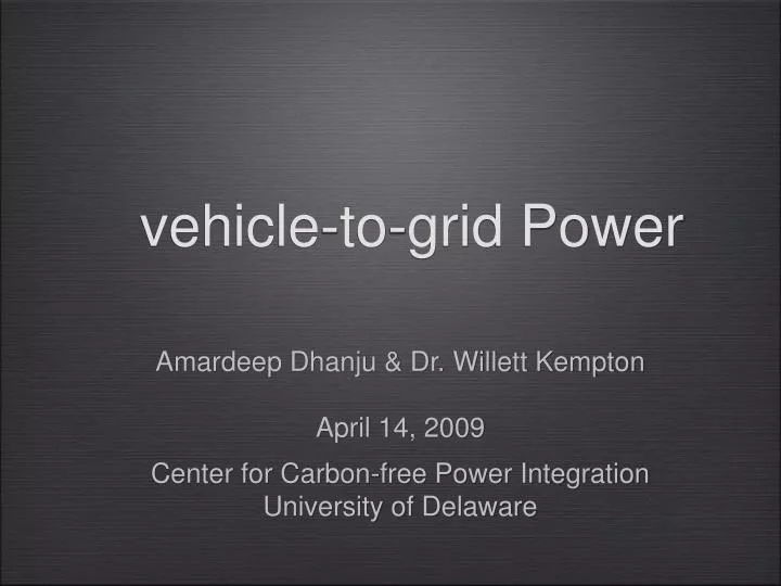 vehicle to grid power