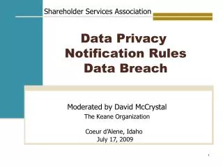 Data Privacy Notification Rules Data Breach