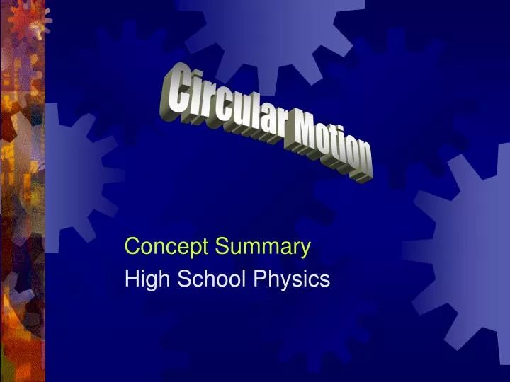 concept summary high school physics