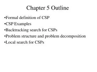 Chapter 5 Outline