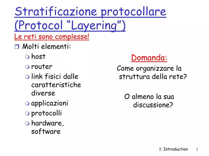 stratificazione protocollare protocol layering