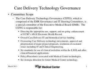 Care Delivery Technology Governance
