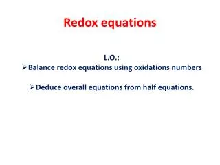 Redox equations