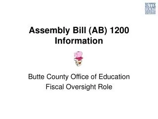 Assembly Bill (AB) 1200 Information