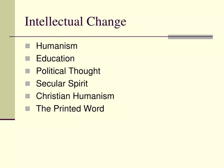 intellectual change