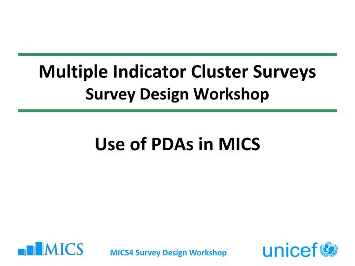 multiple indicator cluster surveys survey design workshop