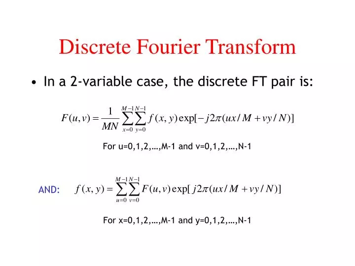 discrete fourier transform