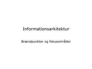 informationsarkitektur