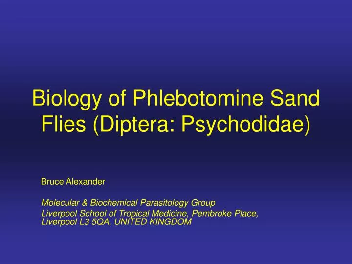 biology of phlebotomine sand flies diptera psychodidae