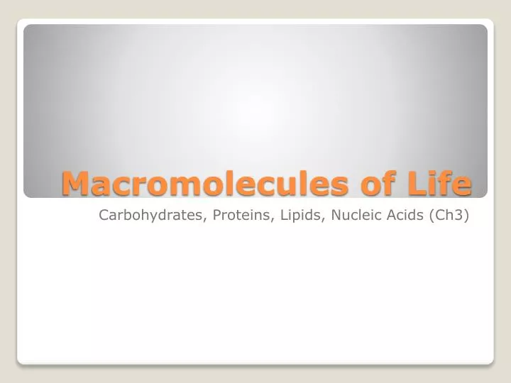 macromolecules of life