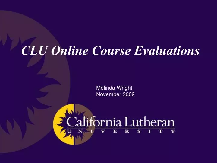 clu online course evaluations
