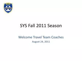 SYS Fall 2011 Season
