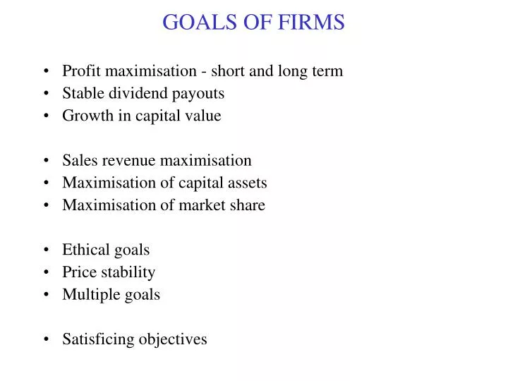 goals of firms